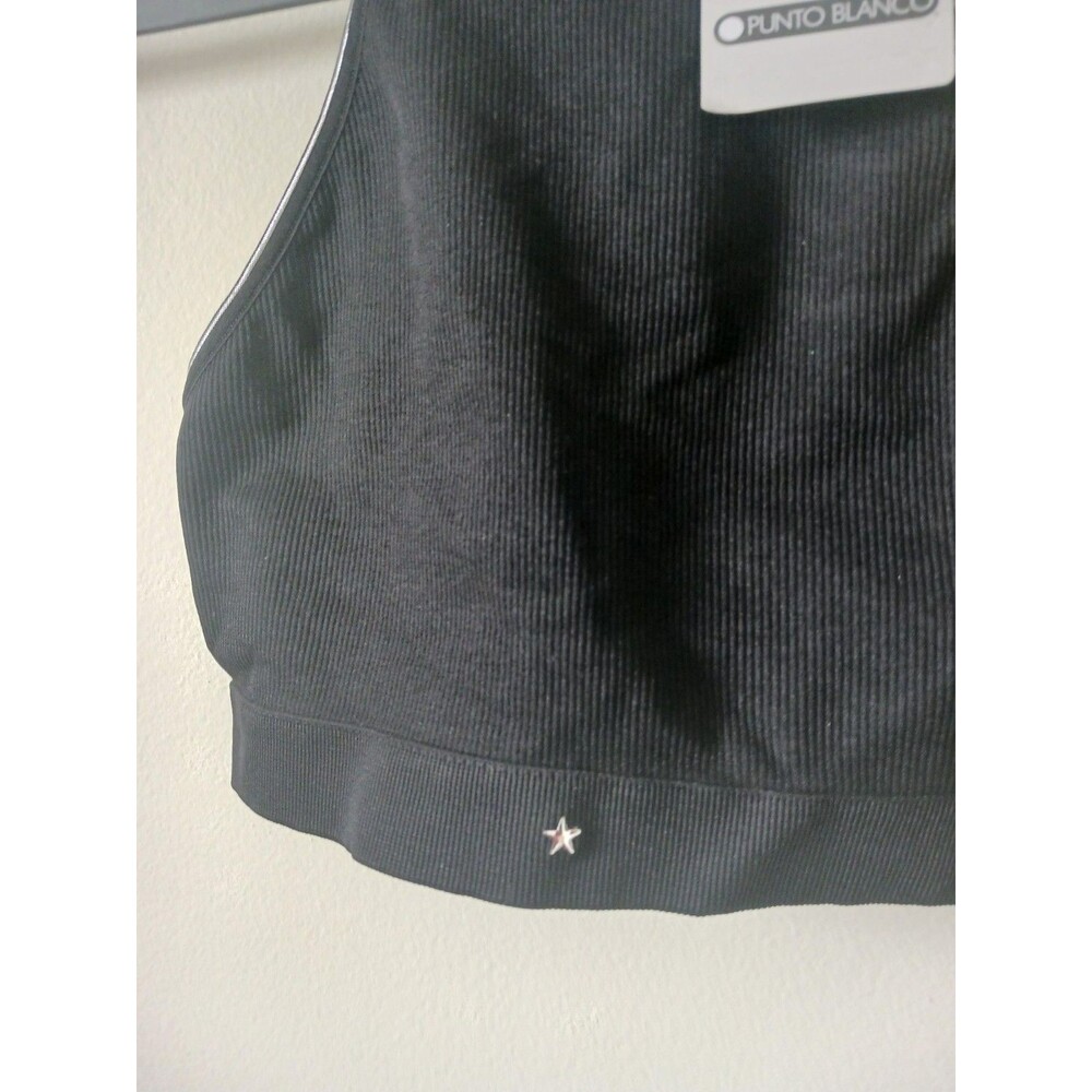 Punto Blanco Sports Bra S Black Wireless‎ Racerback Yoga Gym Comfort - Picture 4 of 6